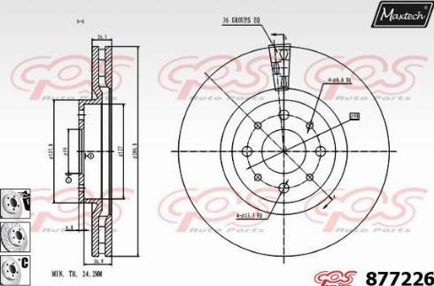 Maxtech 877226.6980 - Гальмівний диск autocars.com.ua