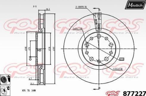 Maxtech 877227.6060 - Гальмівний диск autocars.com.ua