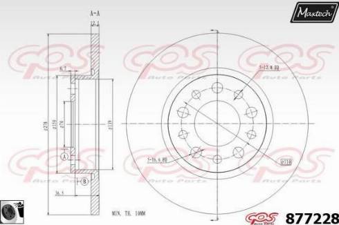 Maxtech 877228.0060 - Гальмівний диск autocars.com.ua