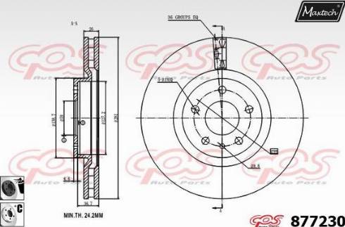 Maxtech 877230.6060 - Гальмівний диск autocars.com.ua