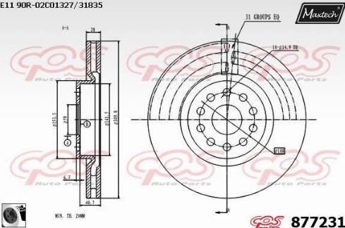 Maxtech 877231.0060 - Гальмівний диск autocars.com.ua