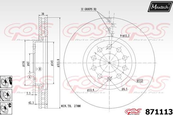 Maxtech 877243 - Гальмівний диск autocars.com.ua