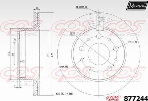 Maxtech 877244.0000 - Гальмівний диск autocars.com.ua