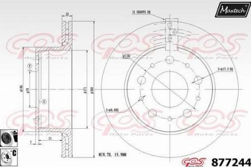 Maxtech 877244.6060 - Гальмівний диск autocars.com.ua