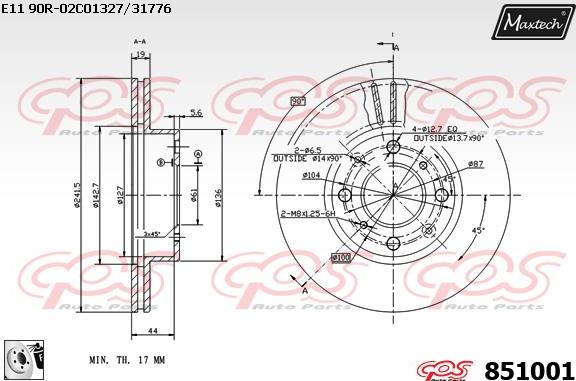 Maxtech 877244 - Гальмівний диск autocars.com.ua