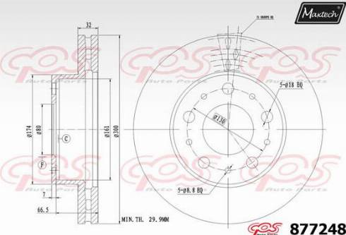 Maxtech 877248.0000 - Гальмівний диск autocars.com.ua