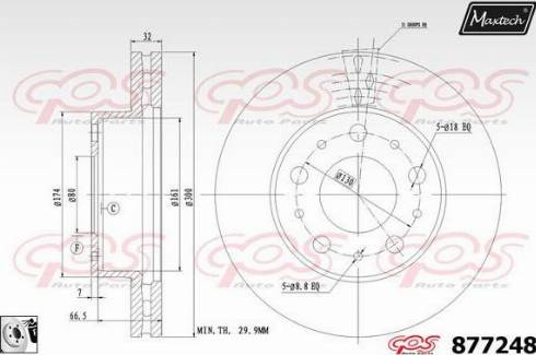 Maxtech 877248.0080 - Гальмівний диск autocars.com.ua