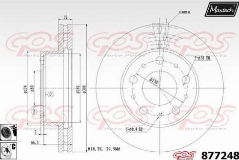 Maxtech 877248.6060 - Гальмівний диск autocars.com.ua