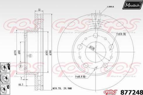 Maxtech 877248.6880 - Гальмівний диск autocars.com.ua