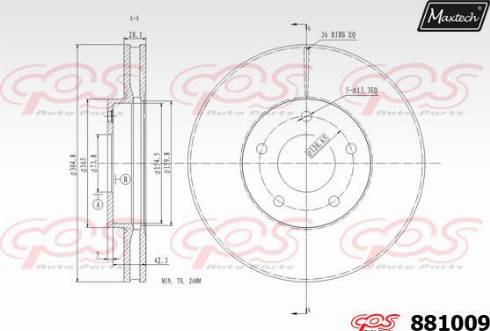 Maxtech 881009.0000 - Гальмівний диск autocars.com.ua