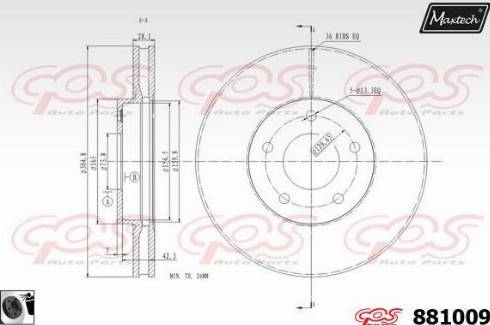 Maxtech 881009.0060 - Гальмівний диск autocars.com.ua