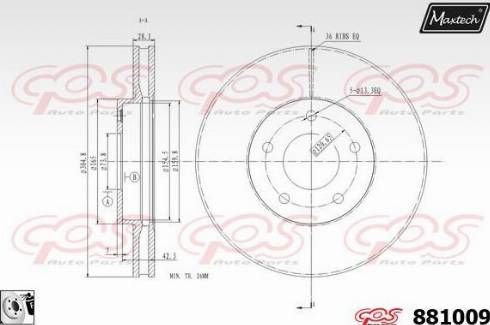 Maxtech 881009.0080 - Гальмівний диск autocars.com.ua