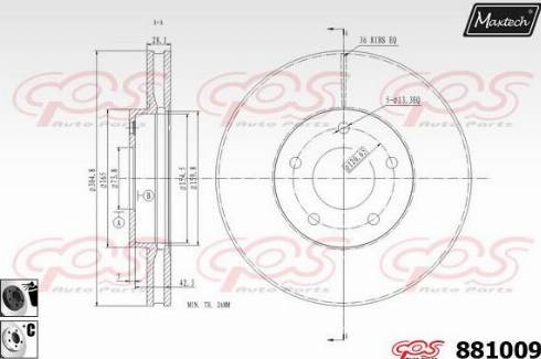 Maxtech 881009.6060 - Гальмівний диск autocars.com.ua