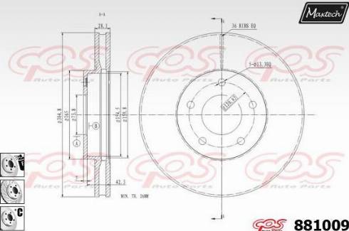 Maxtech 881009.6880 - Гальмівний диск autocars.com.ua