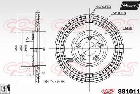 Maxtech 881011.0080 - Гальмівний диск autocars.com.ua