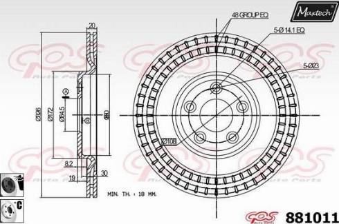 Maxtech 881011.6060 - Гальмівний диск autocars.com.ua