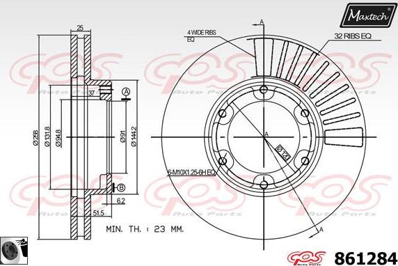 Maxtech 881011 - Гальмівний диск autocars.com.ua