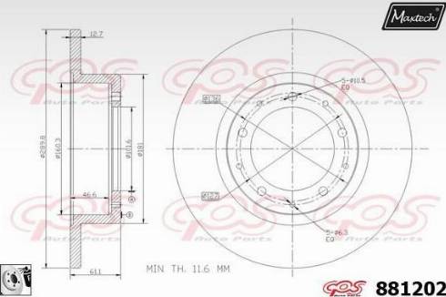 Maxtech 881202.0080 - Гальмівний диск autocars.com.ua