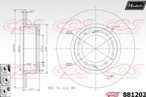 Maxtech 881202.6980 - Гальмівний диск autocars.com.ua