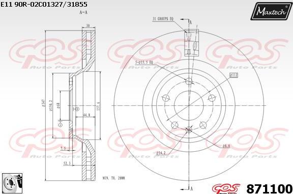 Maxtech 881202 - Гальмівний диск autocars.com.ua