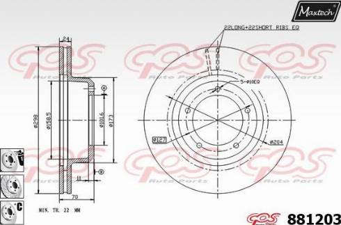 Maxtech 881203.6880 - Гальмівний диск autocars.com.ua