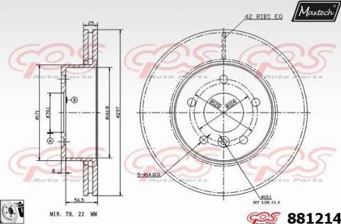 Maxtech 881214.0080 - Гальмівний диск autocars.com.ua