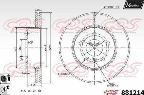 Maxtech 881214.6060 - Гальмівний диск autocars.com.ua