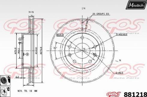 Maxtech 881218.6060 - Гальмівний диск autocars.com.ua