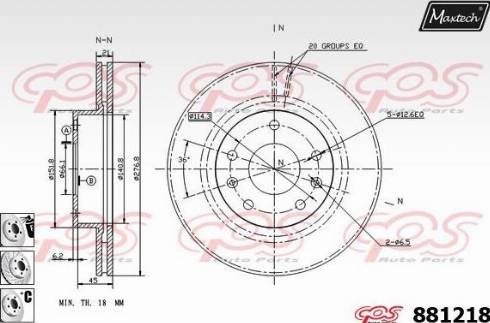 Maxtech 881218.6980 - Гальмівний диск autocars.com.ua