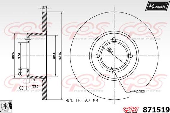 Maxtech 881220 - Гальмівний диск autocars.com.ua