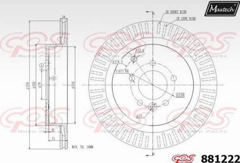 Maxtech 881222.0000 - Гальмівний диск autocars.com.ua