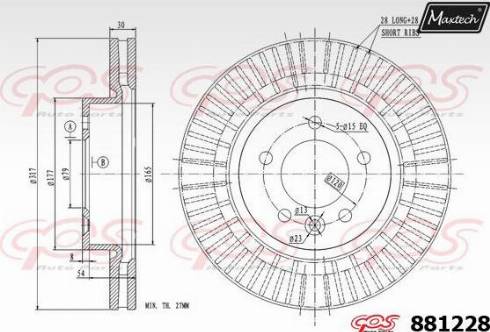 Maxtech 881228.0000 - Гальмівний диск autocars.com.ua