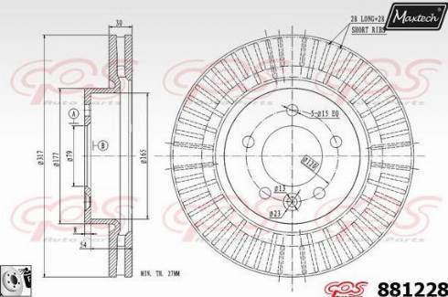 Maxtech 881228.0080 - Гальмівний диск autocars.com.ua