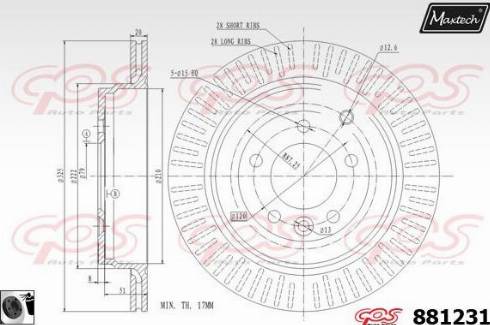 Maxtech 881231.0060 - Гальмівний диск autocars.com.ua