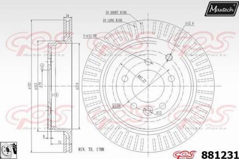 Maxtech 881231.0080 - Гальмівний диск autocars.com.ua