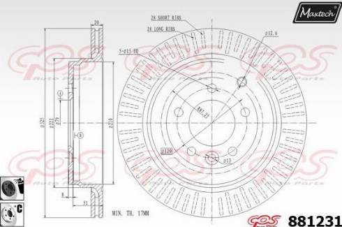 Maxtech 881231.6060 - Гальмівний диск autocars.com.ua