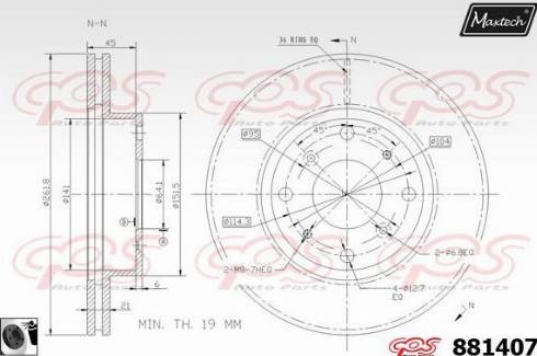 Maxtech 881407.0060 - Гальмівний диск autocars.com.ua