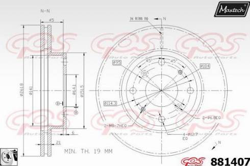 Maxtech 881407.0080 - Гальмівний диск autocars.com.ua