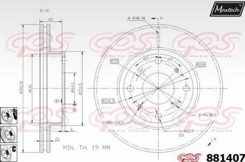 Maxtech 881407.6980 - Гальмівний диск autocars.com.ua