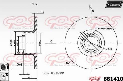 Maxtech 881410.6060 - Гальмівний диск autocars.com.ua