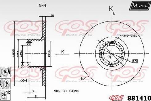 Maxtech 881410.6880 - Гальмівний диск autocars.com.ua