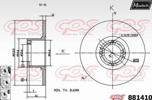 Maxtech 881410.6980 - Гальмівний диск autocars.com.ua