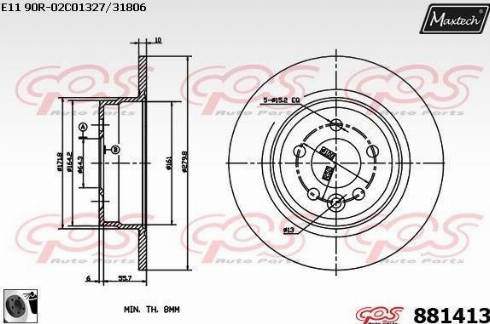 Maxtech 881413.0060 - Гальмівний диск autocars.com.ua