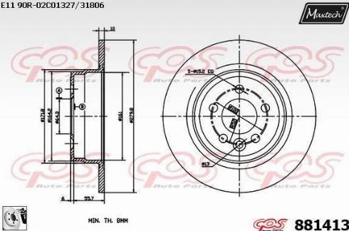 Maxtech 881413.0080 - Гальмівний диск autocars.com.ua