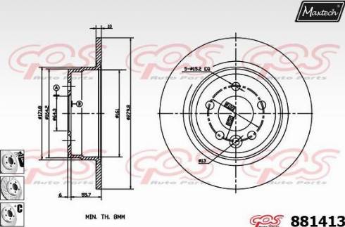 Maxtech 881413.6880 - Гальмівний диск autocars.com.ua