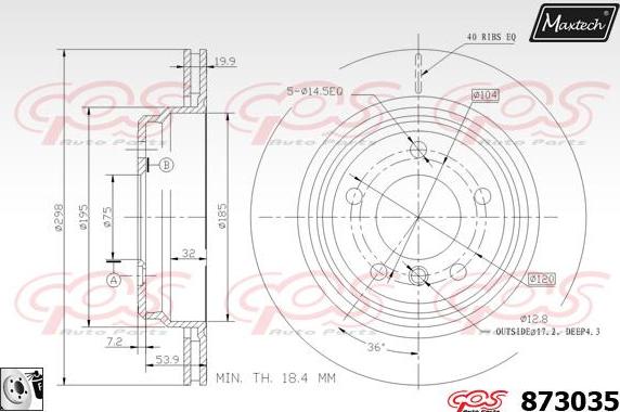 Maxtech 881413 - Гальмівний диск autocars.com.ua