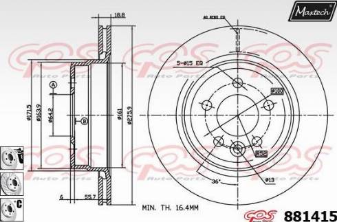 Maxtech 881415.6980 - Гальмівний диск autocars.com.ua