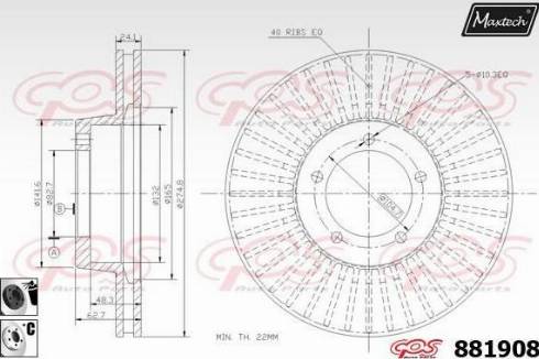 Maxtech 881908.6060 - Гальмівний диск autocars.com.ua