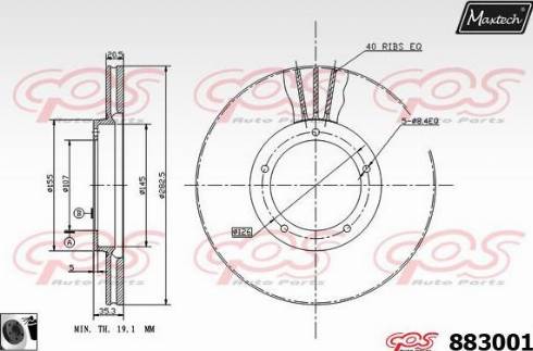 Maxtech 883001.0060 - Гальмівний диск autocars.com.ua