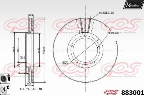 Maxtech 883001.6060 - Гальмівний диск autocars.com.ua